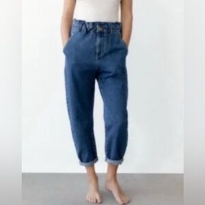 Zara paper bag light wash Women's Jeans SZ 0